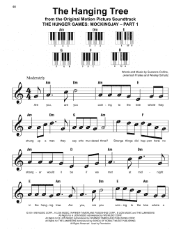 page one of The Hanging Tree (Super Easy Piano)