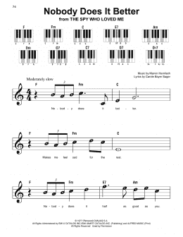 page one of Nobody Does It Better (Super Easy Piano)