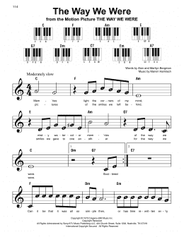 page one of The Way We Were (Super Easy Piano)
