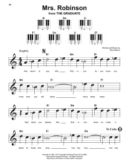 page one of Mrs. Robinson (Super Easy Piano)