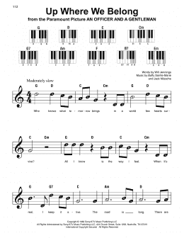page one of Up Where We Belong (Super Easy Piano)
