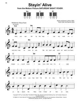 page one of Stayin' Alive (Super Easy Piano)