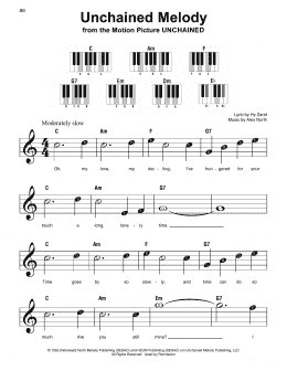 page one of Unchained Melody (Super Easy Piano)