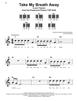 page one of Take My Breath Away (Love Theme) (Super Easy Piano)
