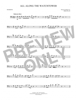 page one of All Along The Watchtower (Trombone Solo)