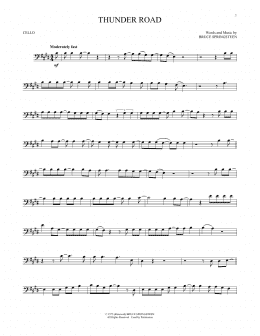 page one of Thunder Road (Cello Solo)