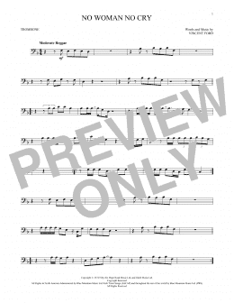 page one of No Woman No Cry (Trombone Solo)