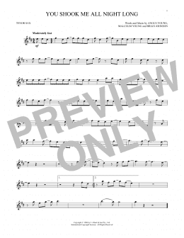 page one of You Shook Me All Night Long (Tenor Sax Solo)