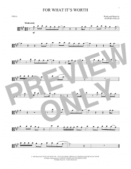 page one of For What It's Worth (Viola Solo)