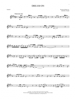 page one of Dream On (Violin Solo)