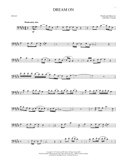 page one of Dream On (Cello Solo)