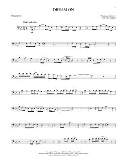 page one of Dream On (Trombone Solo)
