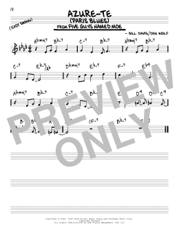 page one of Azure-Te (Paris Blues) (Real Book – Melody & Chords)