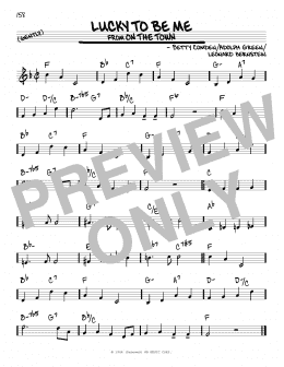 page one of Lucky To Be Me (from On the Town) (Real Book – Melody & Chords)