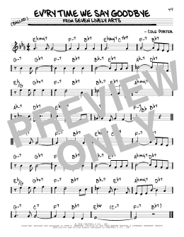 page one of Ev'ry Time We Say Goodbye (Real Book – Melody & Chords)