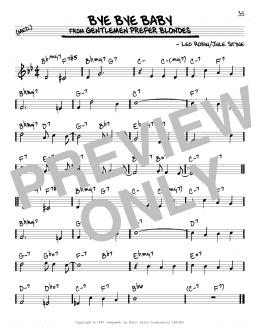 page one of Bye Bye Baby (Real Book – Melody & Chords)