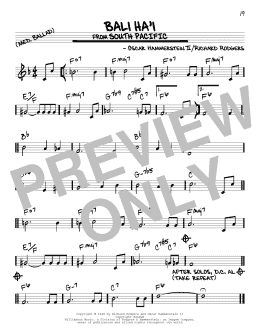 page one of Bali Ha'i (Real Book – Melody & Chords)