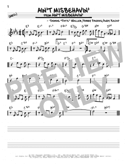 page one of Ain't Misbehavin' (Real Book – Melody & Chords)
