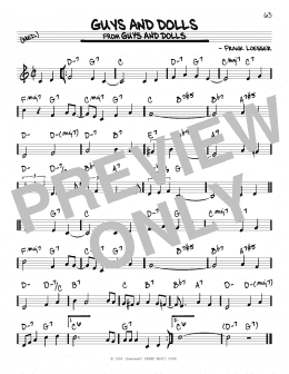 page one of Guys And Dolls (Real Book – Melody & Chords)