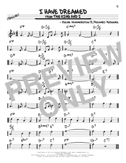 page one of I Have Dreamed (Real Book – Melody & Chords)