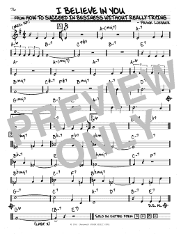 page one of I Believe In You (Real Book – Melody & Chords)