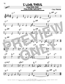 page one of I Love Paris (Real Book – Melody & Chords)
