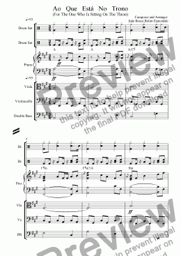 page one of For The One Who is Seated In the Throne - Orchestra