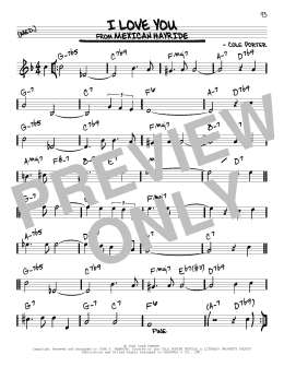 page one of I Love You (Real Book – Melody & Chords)