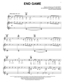 page one of End Game (Piano, Vocal & Guitar Chords (Right-Hand Melody))