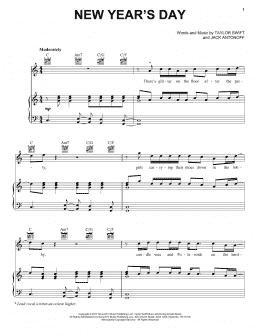 page one of New Year's Day (Piano, Vocal & Guitar Chords (Right-Hand Melody))