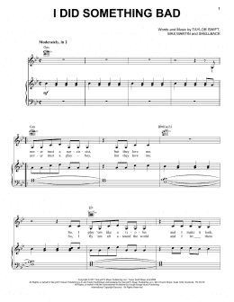 page one of I Did Something Bad (Piano, Vocal & Guitar Chords (Right-Hand Melody))