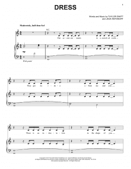 page one of Dress (Piano, Vocal & Guitar Chords (Right-Hand Melody))