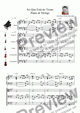 page one of For The One Who is Seated In the Throne - Strings & Piano