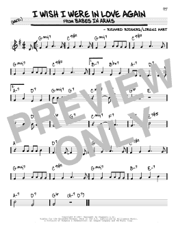 page one of I Wish I Were In Love Again (Real Book – Melody & Chords)