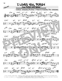 page one of I Loves You, Porgy (Real Book – Melody & Chords)