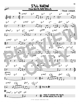 page one of I'll Know (Real Book – Melody & Chords)