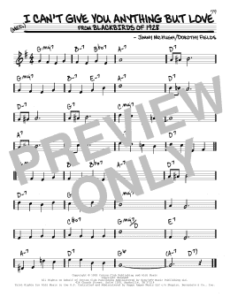page one of I Can't Give You Anything But Love (Real Book – Melody & Chords)