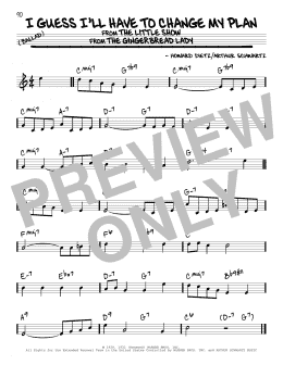 page one of I Guess I'll Have To Change My Plan (Real Book – Melody & Chords)