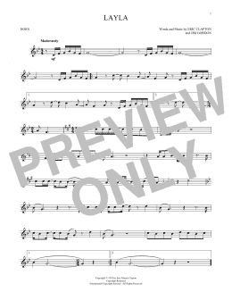 page one of Layla (French Horn Solo)