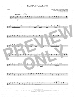 page one of London Calling (Viola Solo)