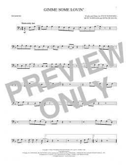 page one of Gimme Some Lovin' (Trombone Solo)