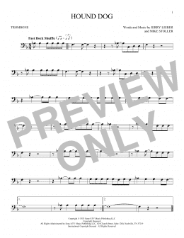 page one of Hound Dog (Trombone Solo)