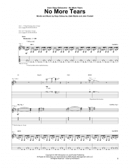 page one of No More Tears (Guitar Tab)