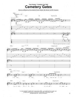 page one of Cemetery Gates (Guitar Tab)