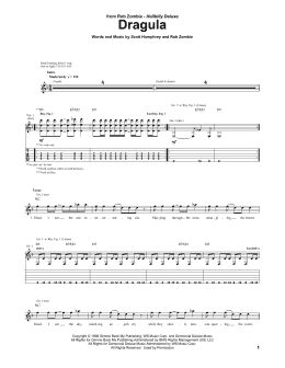 page one of Dragula (Guitar Tab)