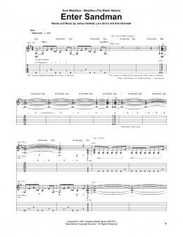 page one of Enter Sandman (Guitar Tab)
