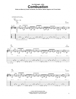 page one of Combustion (Guitar Tab)