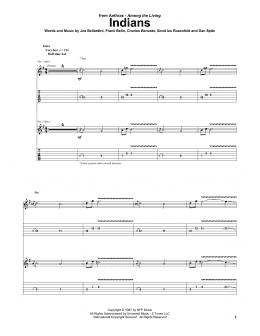 page one of Indians (Guitar Tab)