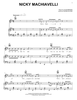 page one of Nicky Machiavelli (Piano, Vocal & Guitar Chords (Right-Hand Melody))