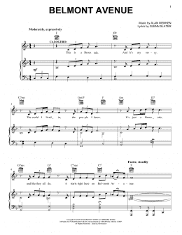 page one of Belmont Avenue (Piano, Vocal & Guitar Chords (Right-Hand Melody))